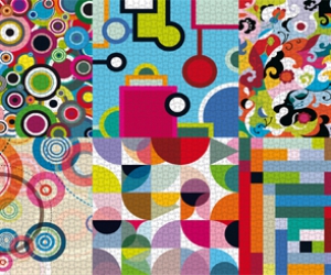 puzzle ve farebných vzorech